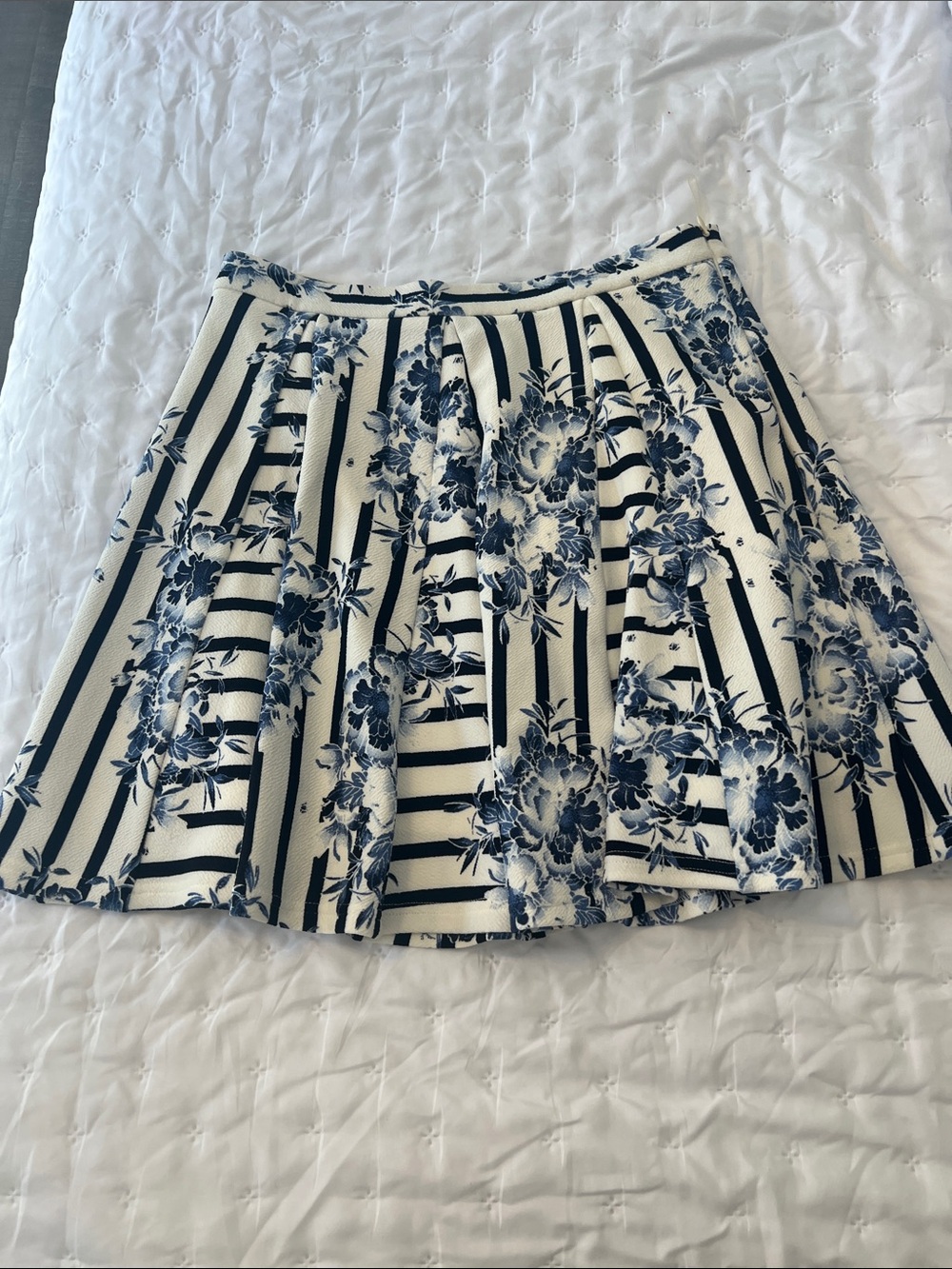 Romeo and Juliet couture floral and stripes A line skirt